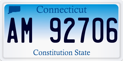 CT license plate AM92706