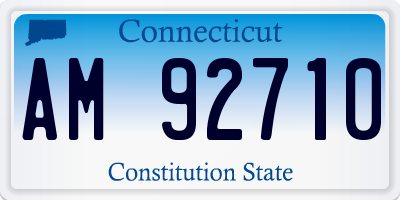 CT license plate AM92710