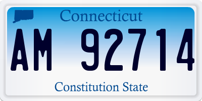 CT license plate AM92714