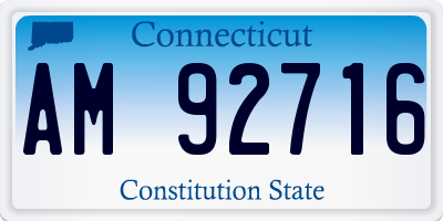 CT license plate AM92716