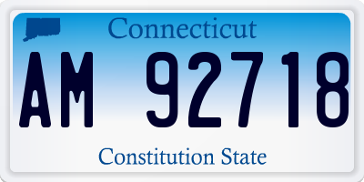 CT license plate AM92718
