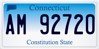 CT license plate AM92720
