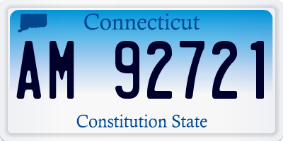 CT license plate AM92721