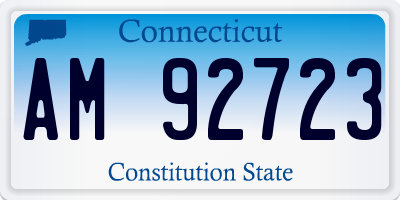 CT license plate AM92723