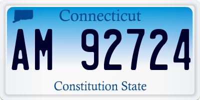 CT license plate AM92724
