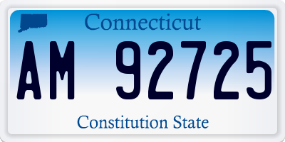 CT license plate AM92725