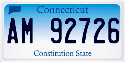 CT license plate AM92726