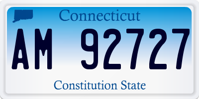 CT license plate AM92727