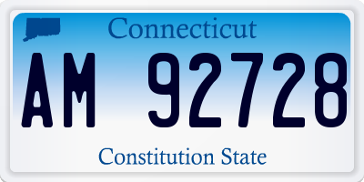 CT license plate AM92728
