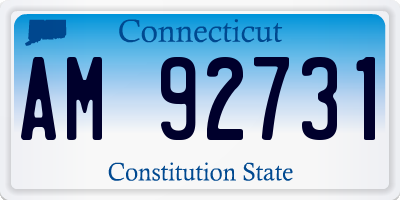 CT license plate AM92731