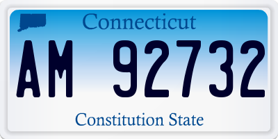CT license plate AM92732