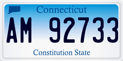 CT license plate AM92733