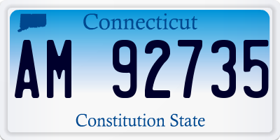 CT license plate AM92735