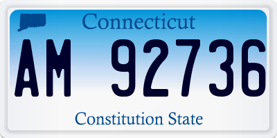 CT license plate AM92736