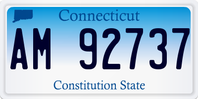 CT license plate AM92737