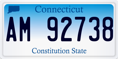CT license plate AM92738