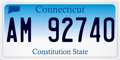 CT license plate AM92740