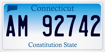 CT license plate AM92742