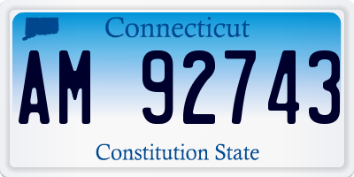 CT license plate AM92743