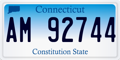 CT license plate AM92744