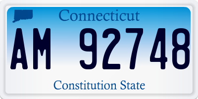 CT license plate AM92748