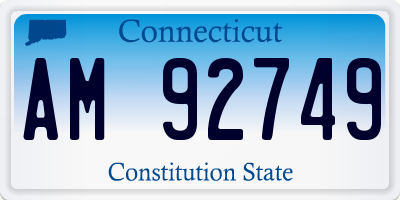 CT license plate AM92749