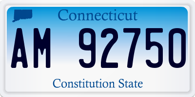 CT license plate AM92750