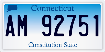 CT license plate AM92751