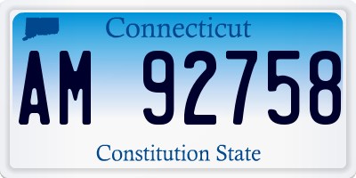 CT license plate AM92758