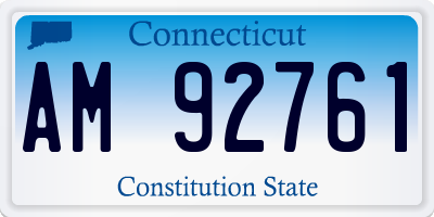 CT license plate AM92761
