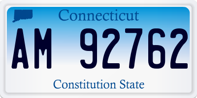 CT license plate AM92762