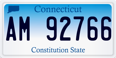 CT license plate AM92766
