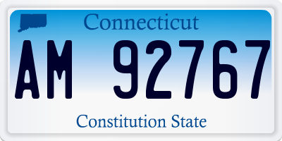 CT license plate AM92767