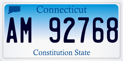 CT license plate AM92768