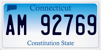 CT license plate AM92769