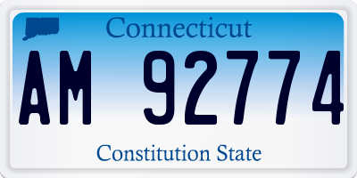 CT license plate AM92774