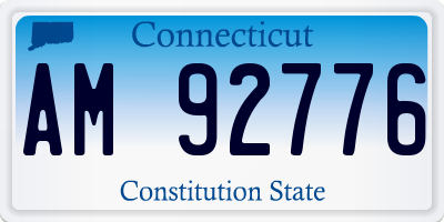 CT license plate AM92776