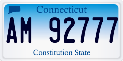 CT license plate AM92777
