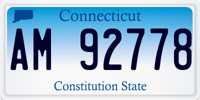 CT license plate AM92778