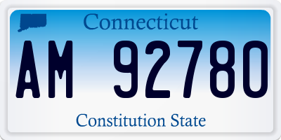 CT license plate AM92780