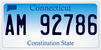 CT license plate AM92786