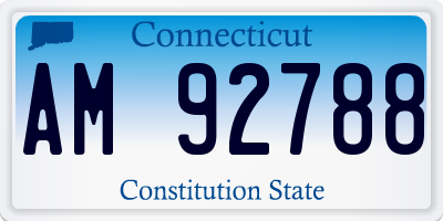 CT license plate AM92788