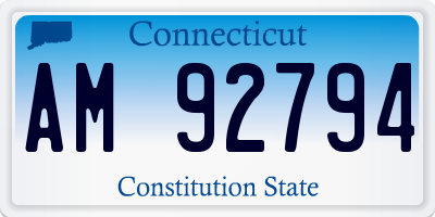 CT license plate AM92794