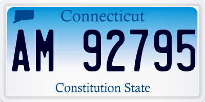 CT license plate AM92795
