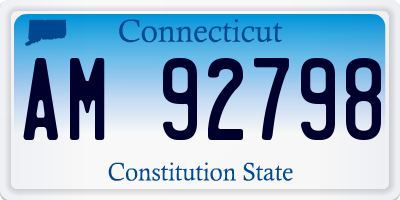 CT license plate AM92798