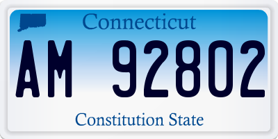 CT license plate AM92802