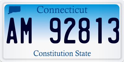 CT license plate AM92813