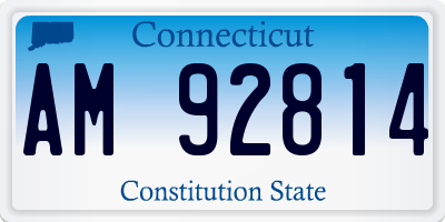 CT license plate AM92814