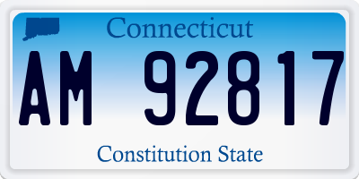 CT license plate AM92817