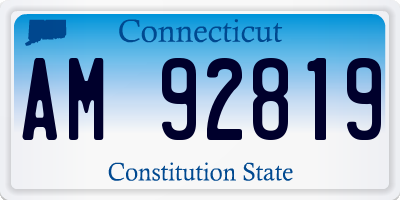 CT license plate AM92819